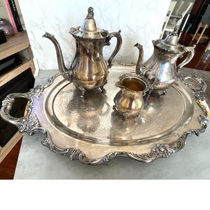 Stunning vintage silver plated Wallace Royal Rose tea coffee set 4 pieces